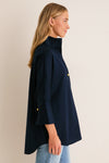 Navy Willow Blouse