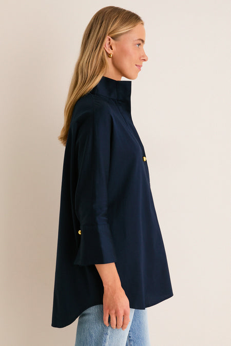 Navy Willow Blouse