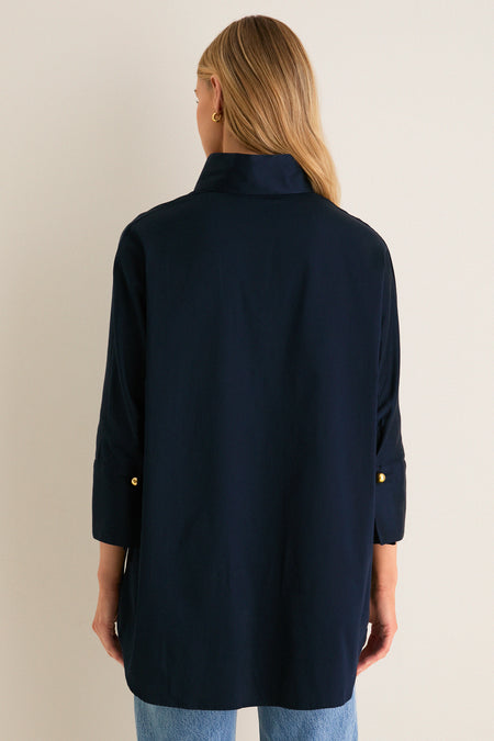 Navy Willow Blouse