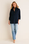 Navy Willow Blouse