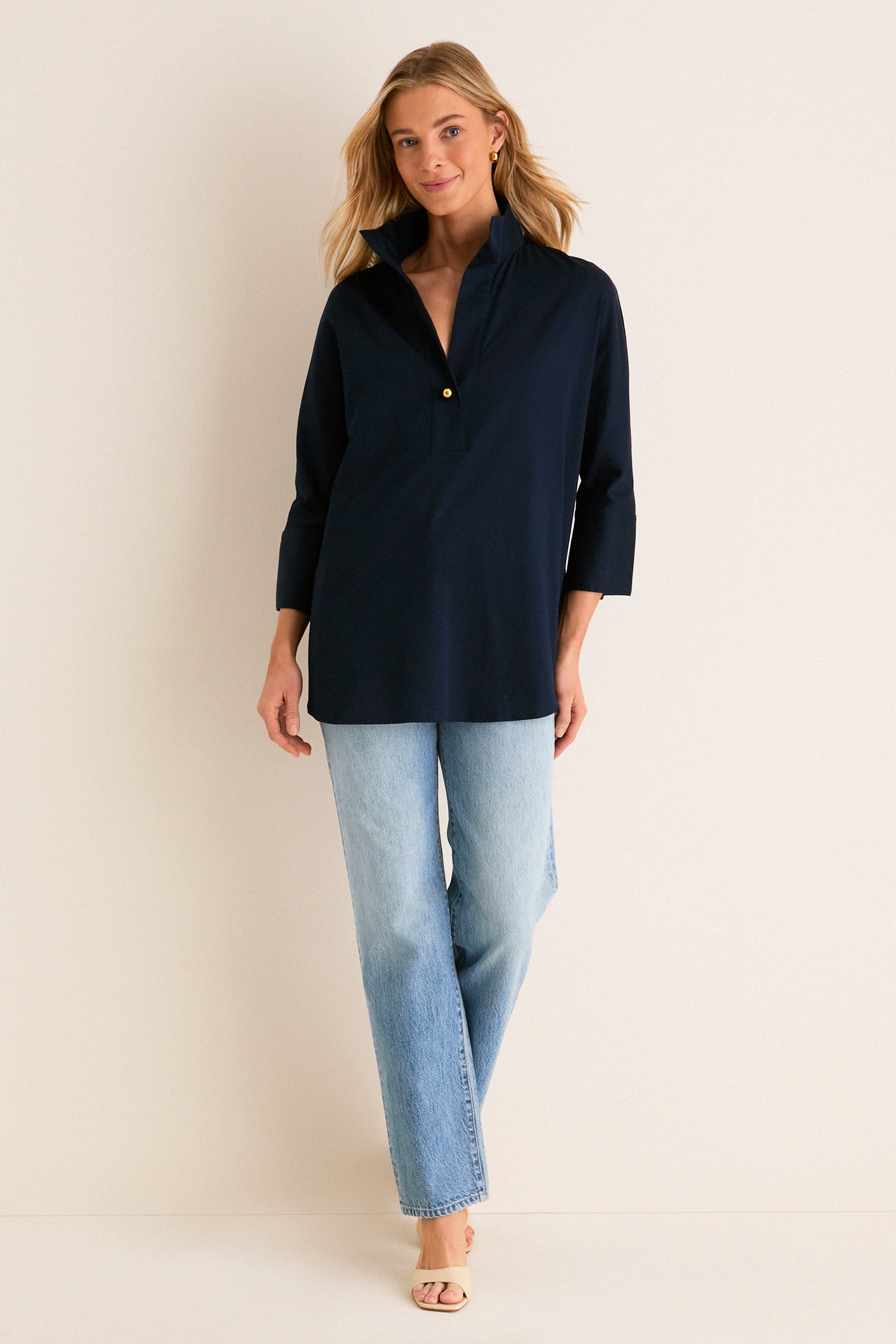 Navy Willow Blouse
