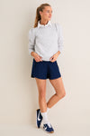 Gray Puff Sleeve Quilted Stretch Campbell Pullover