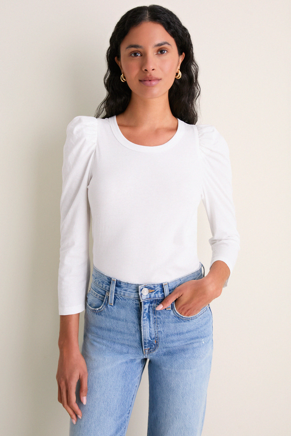 White Vesty Long Sleeve Crewneck