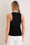 Black Foley Rib Racerback Tank
