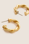 Gold French Twist Mini Hoop Earrings