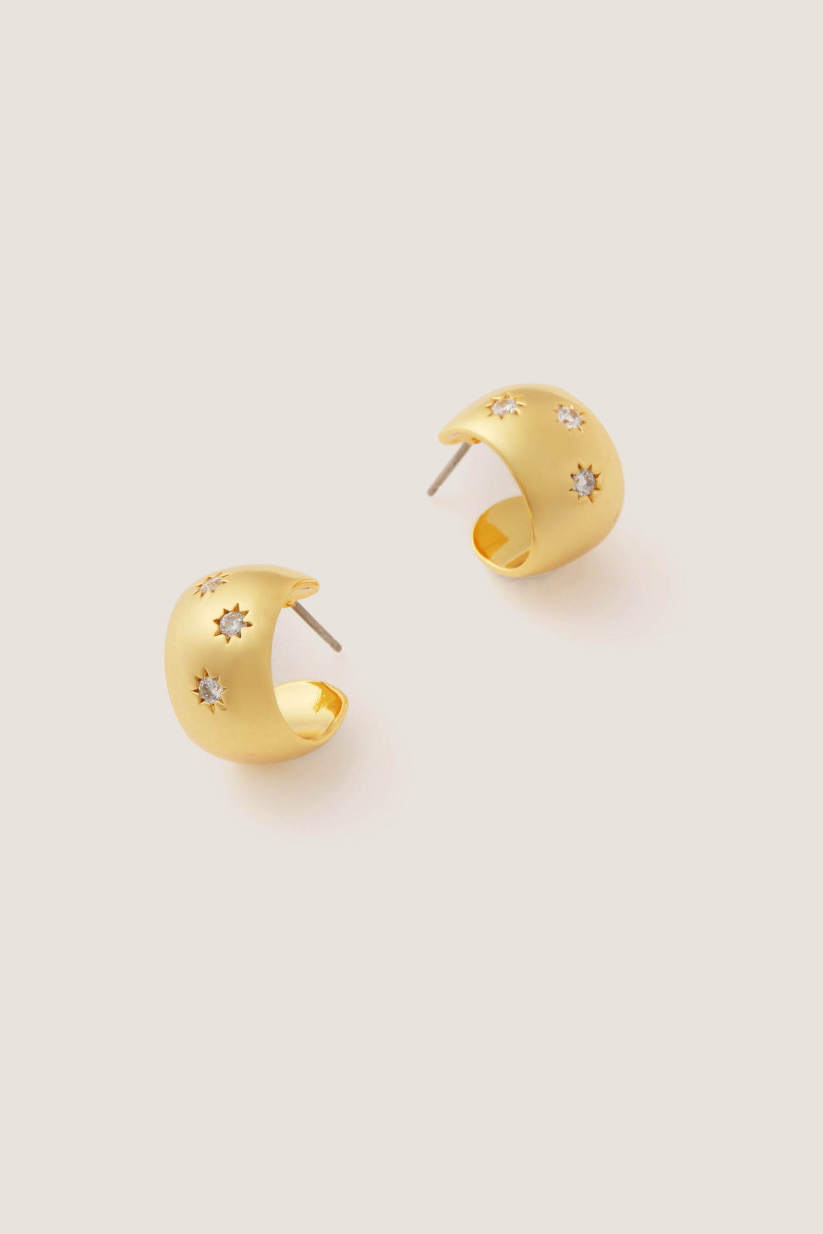 Starry Night Gold Huggie Earrings