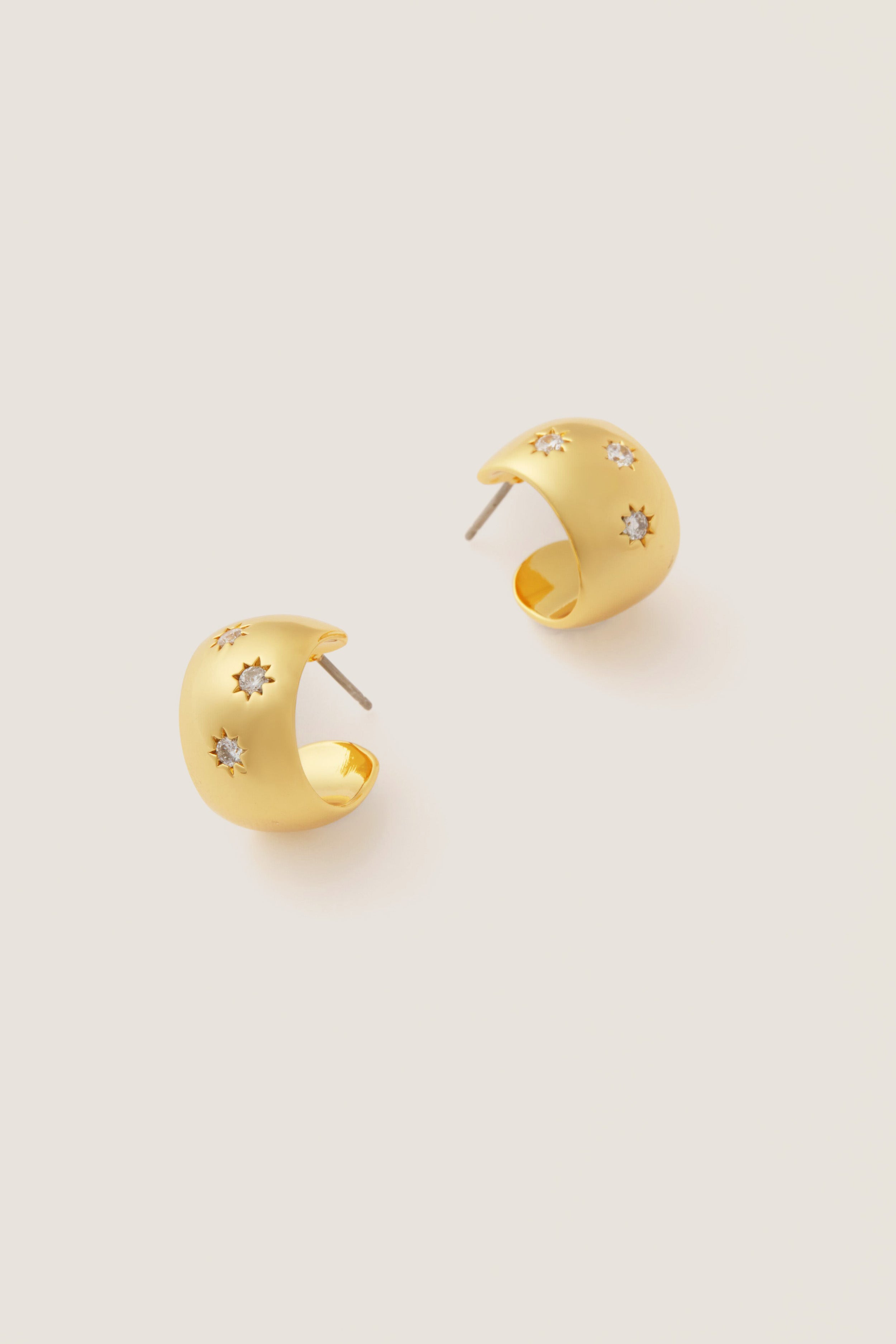 Starry Night Gold Huggie Earrings