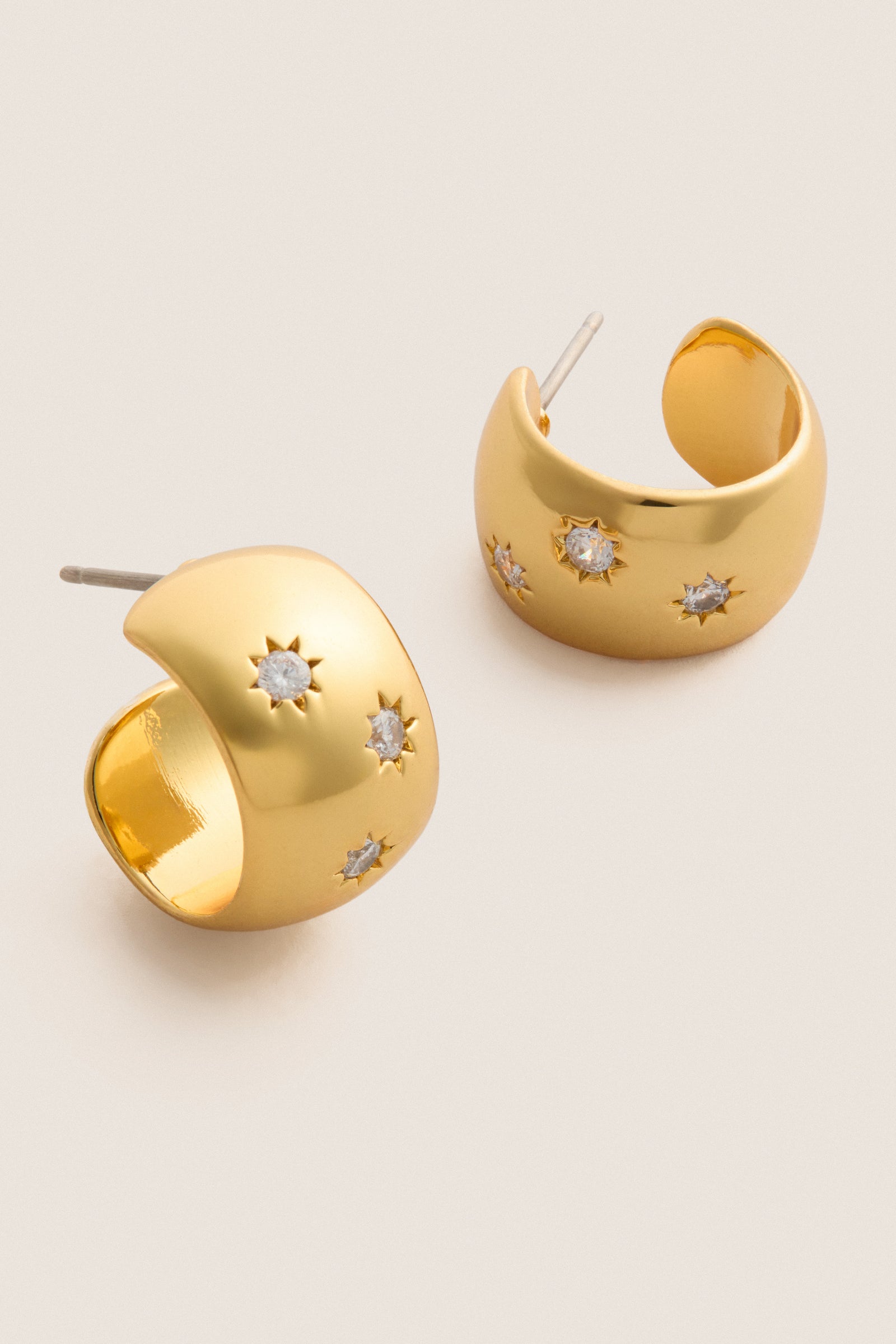 Starry Night Gold Huggie Earrings