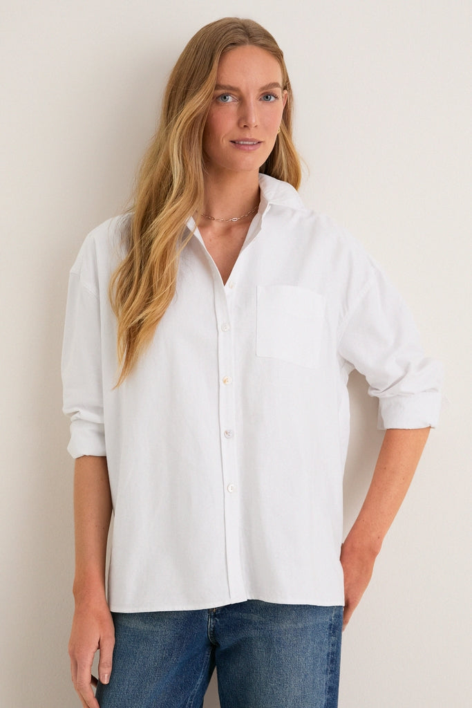 White Oxford Adair Boyfriend Shirt