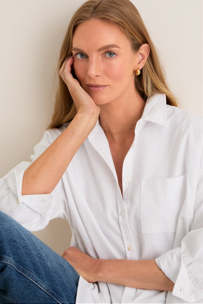 White Oxford Adair Boyfriend Shirt