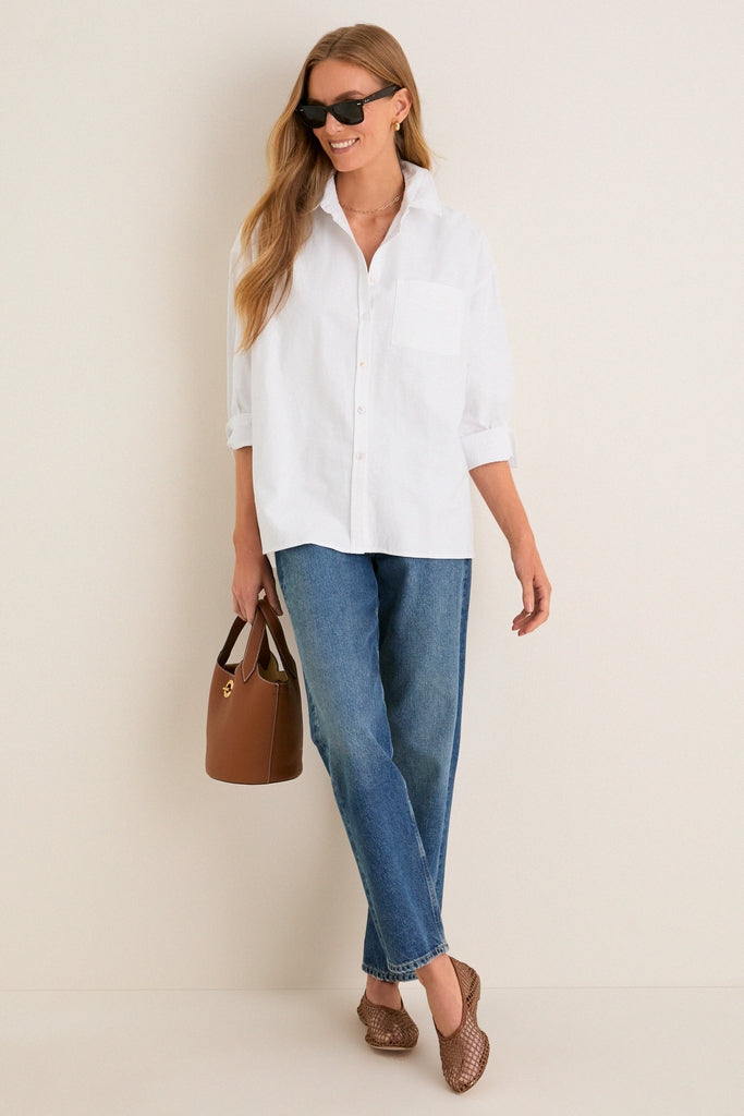White Oxford Adair Boyfriend Shirt