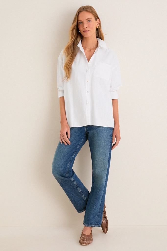 White Oxford Adair Boyfriend Shirt