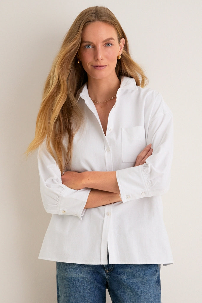 White Oxford Adair Boyfriend Shirt