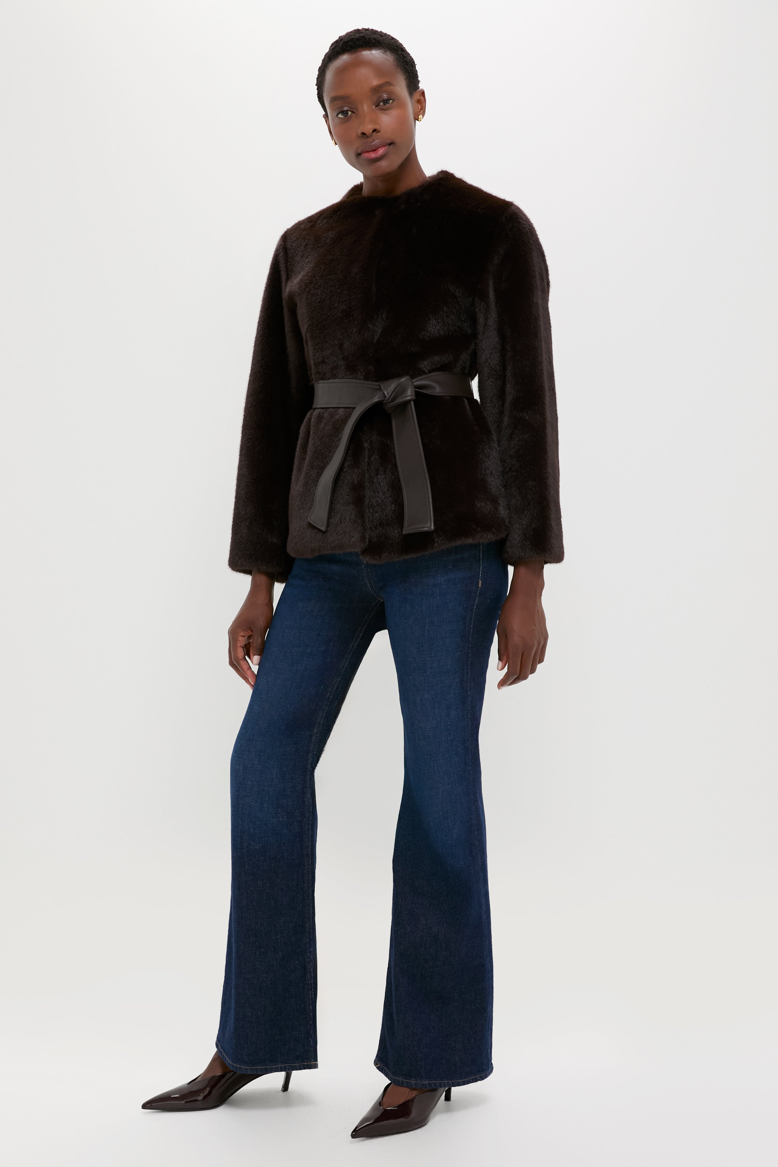 Brun Fabu Fur Wrap Coat