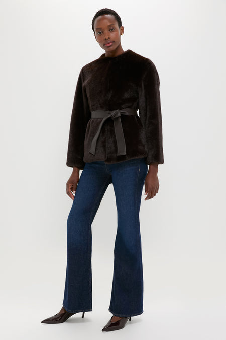 Brun Fabu Fur Wrap Coat