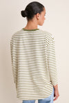 Olive Striped Knit Popover