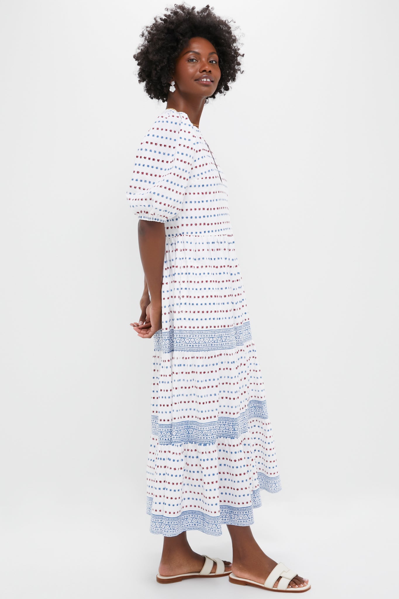 Exclusive Ellis Blue Puff Sleeve Maxi Dress