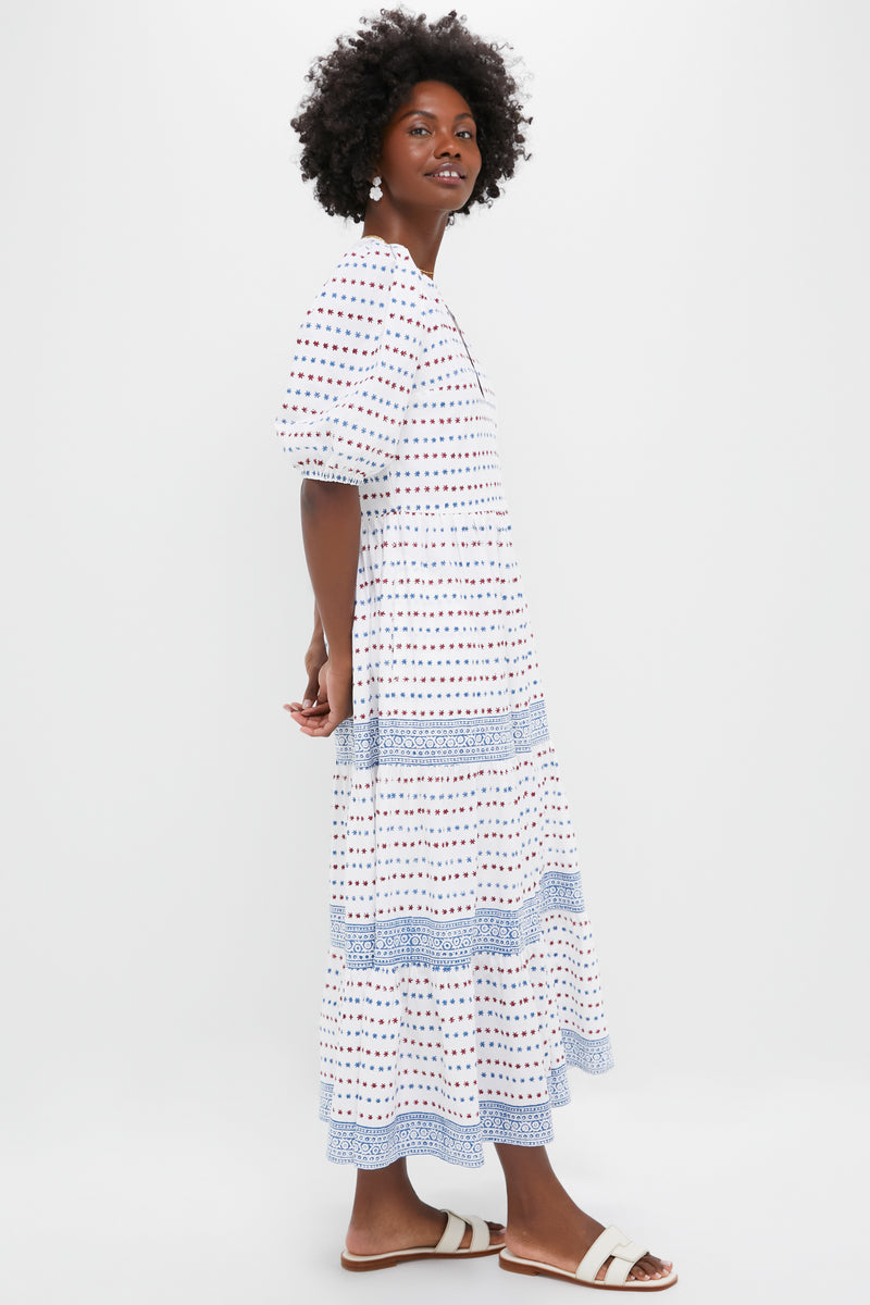 Exclusive Ellis Blue Puff Sleeve Maxi Dress