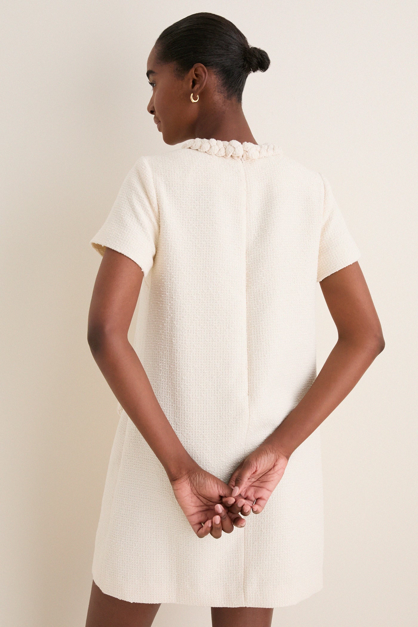 Pearl White Tweed Jackie Dress