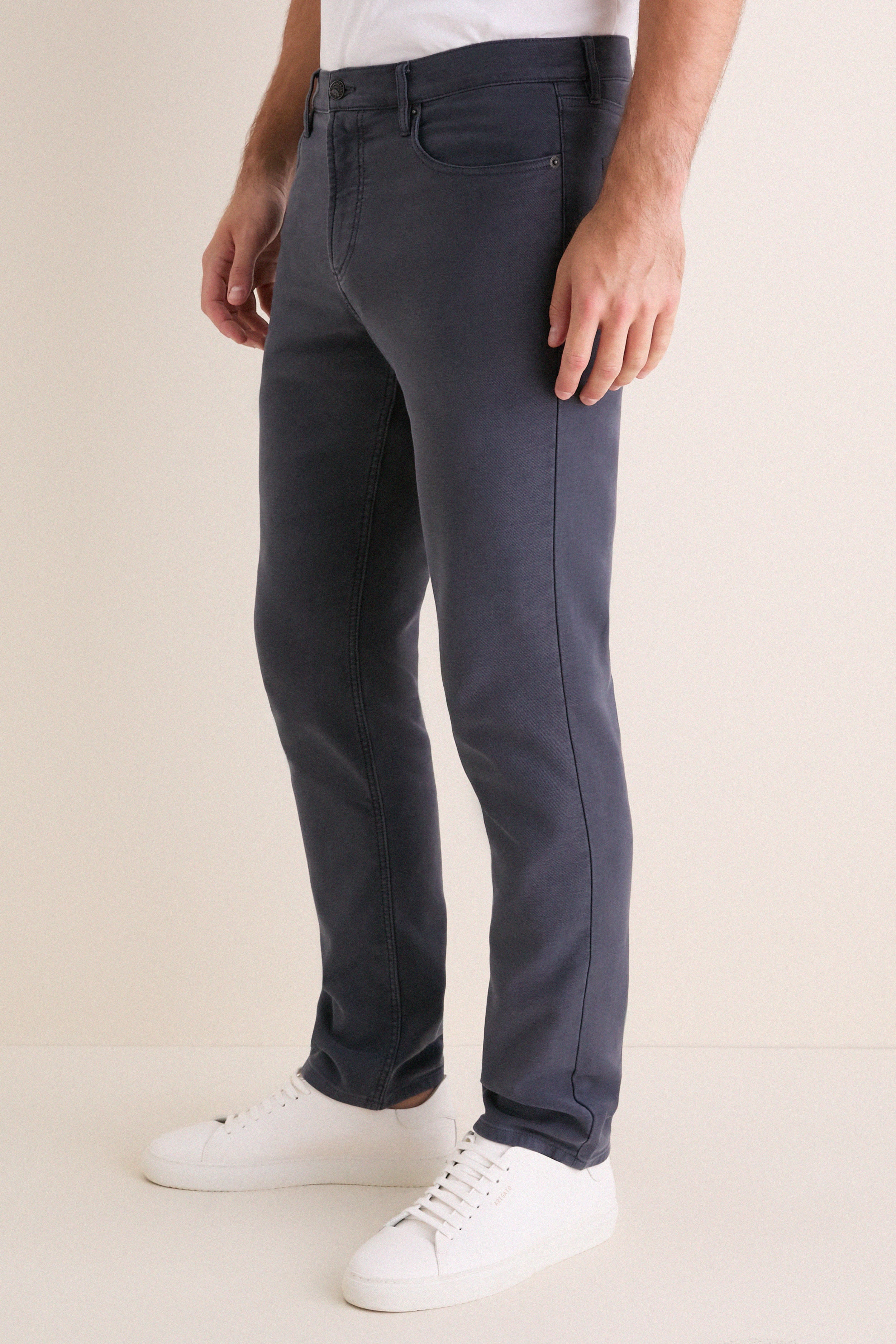 Navy Stretch Terry 5 Pocket