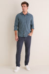 Navy Stretch Terry 5 Pocket