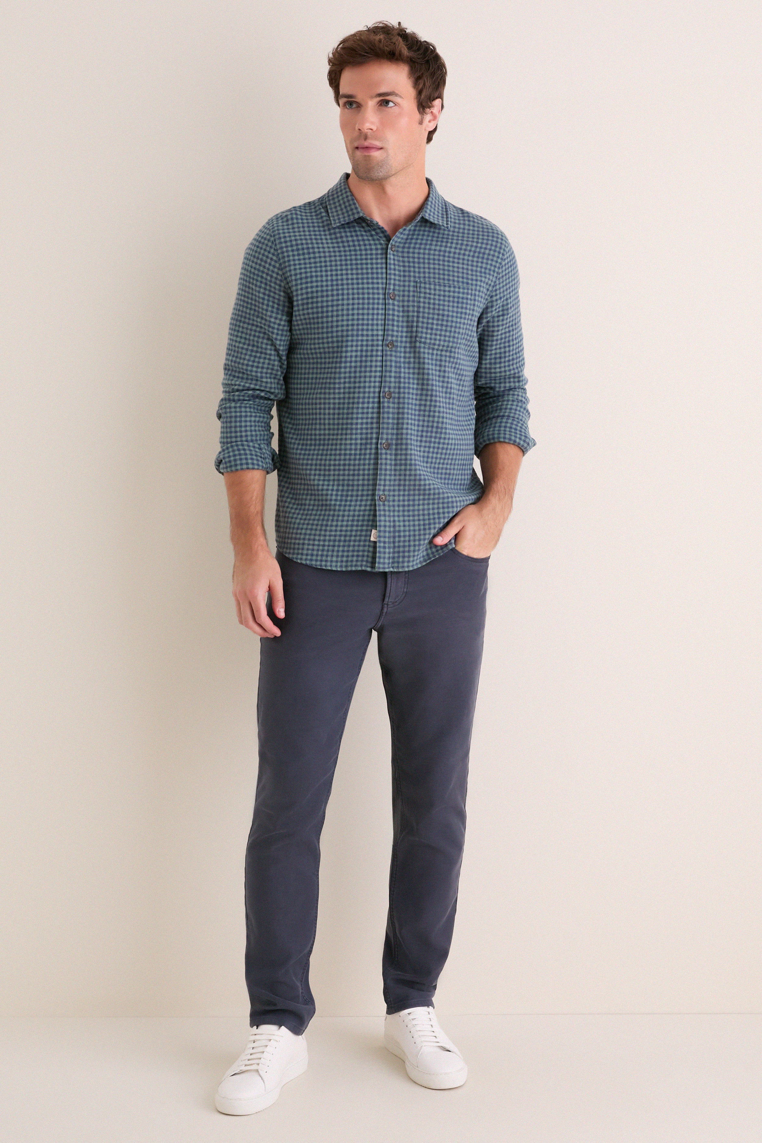 Navy Stretch Terry 5 Pocket