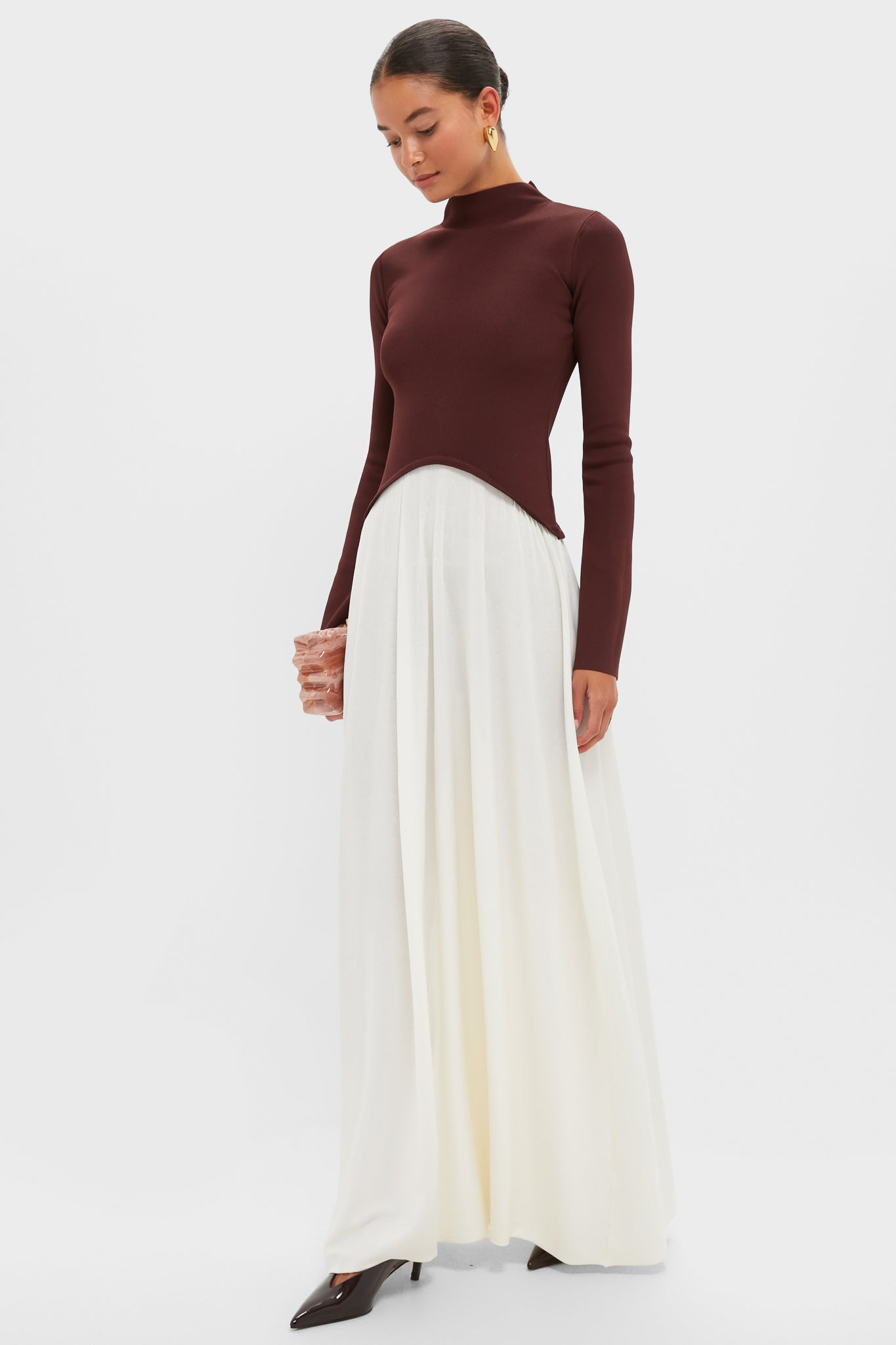 Raisin Brown Soglio Long Sleeve Maxi Dress