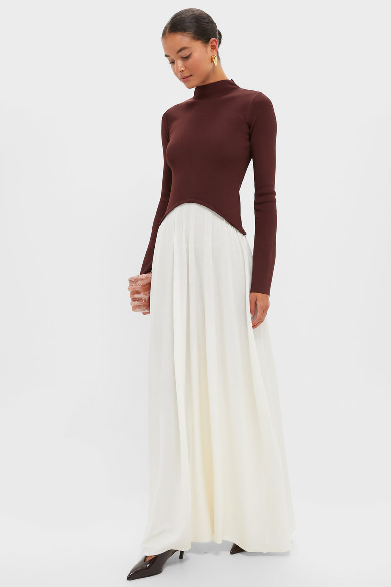 Raisin Brown Soglio Long Sleeve Maxi Dress