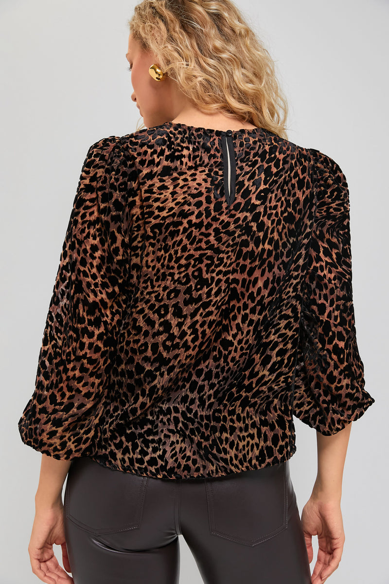 Leopard Print Carmen Blouse