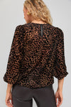Leopard Velvet Burnout Carmen Blouse