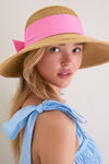 Exclusive Pink Packable Wide Bow Sunhat
