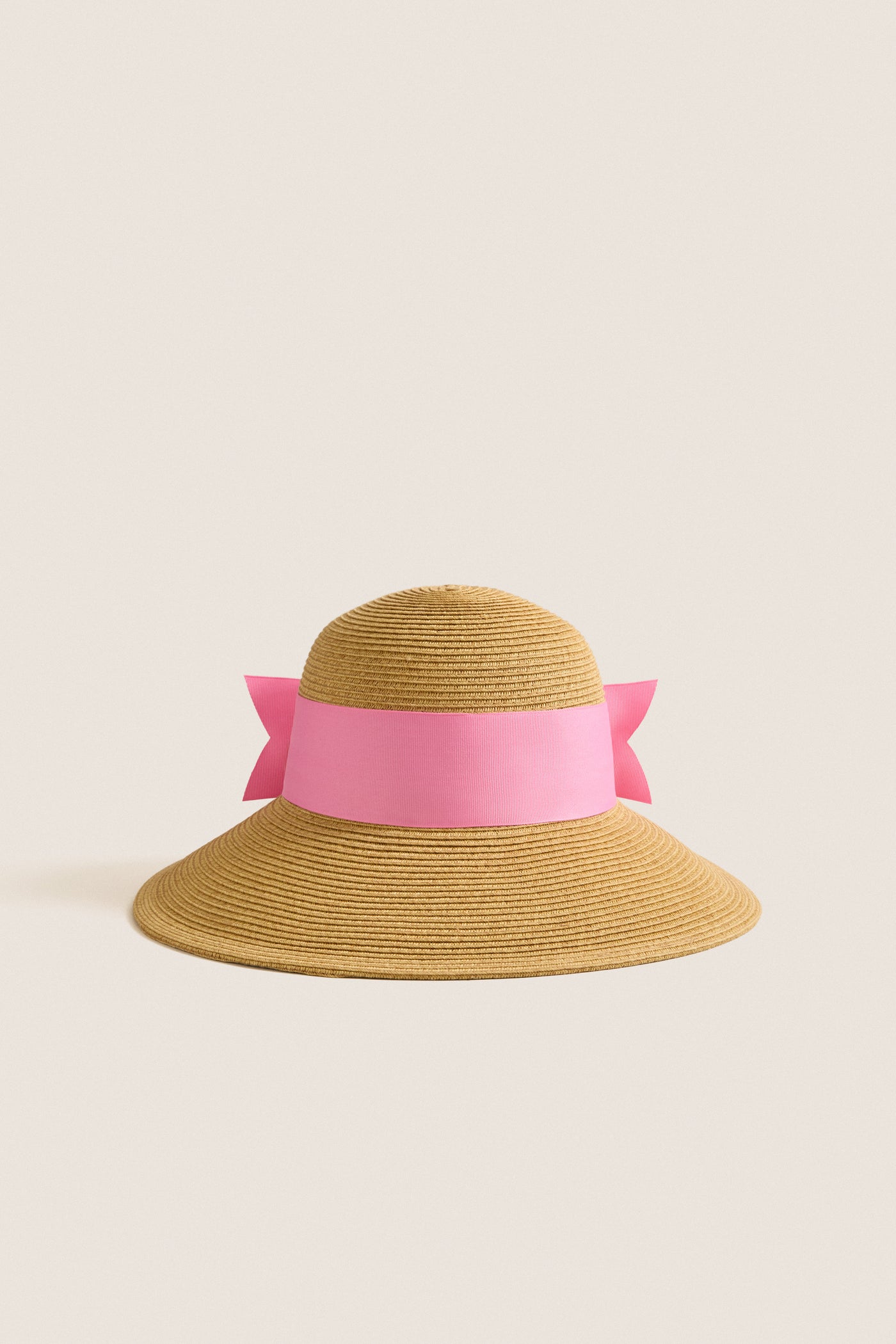 Exclusive Pink Packable Wide Bow Sunhat
