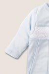 Blue Hand Smocked Footie