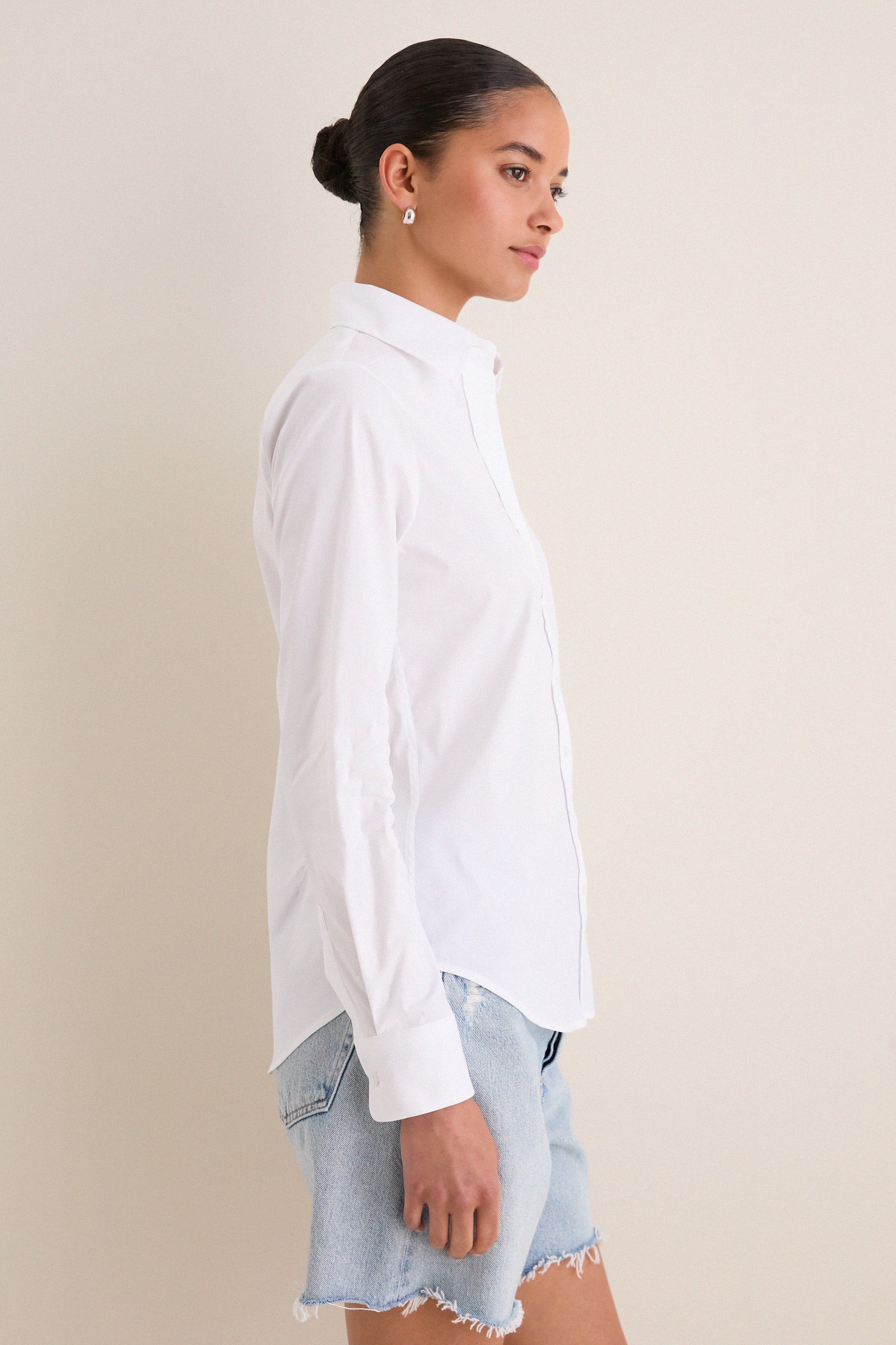 White Long Sleeve Essentials Shirt