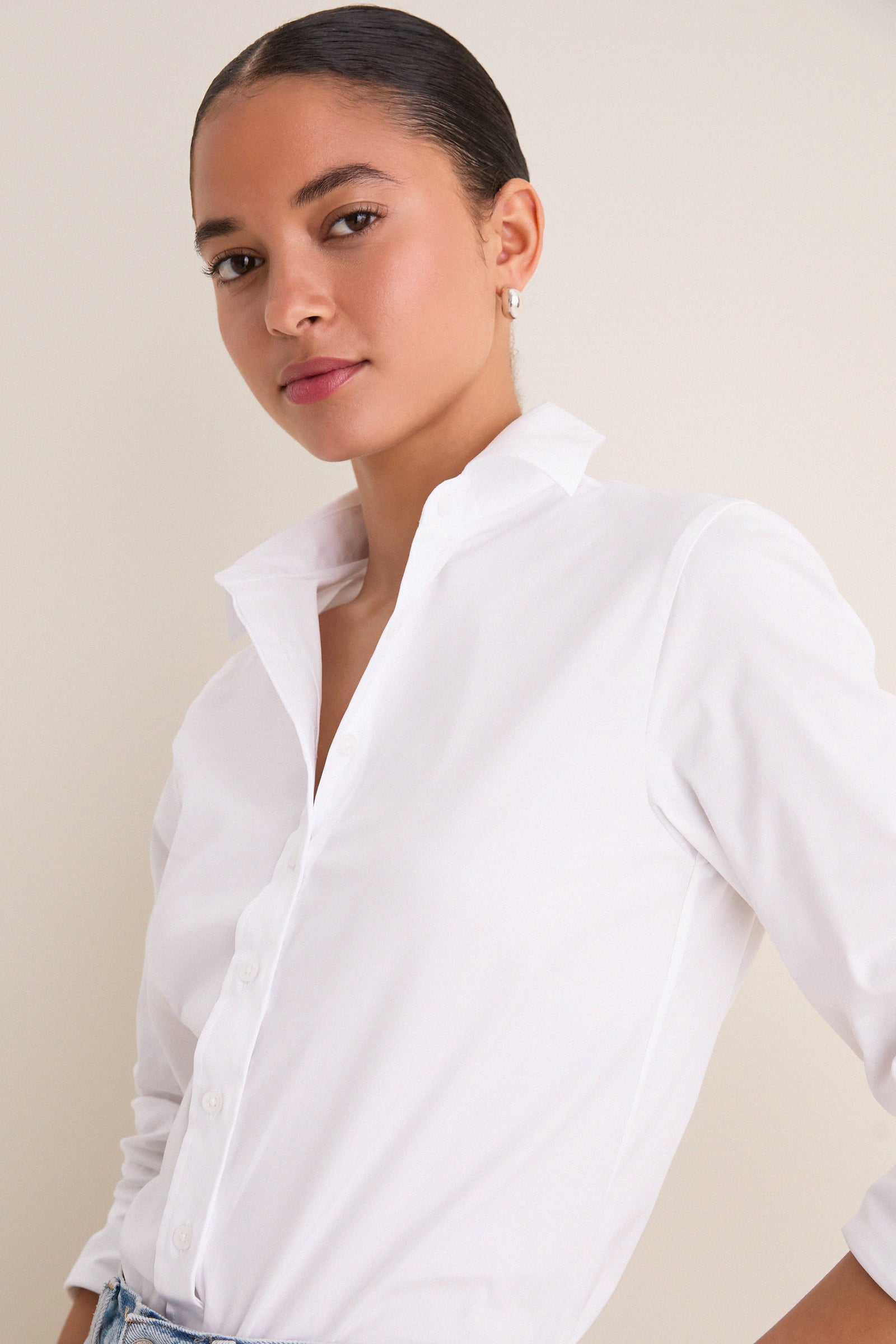 White Long Sleeve Essentials Shirt
