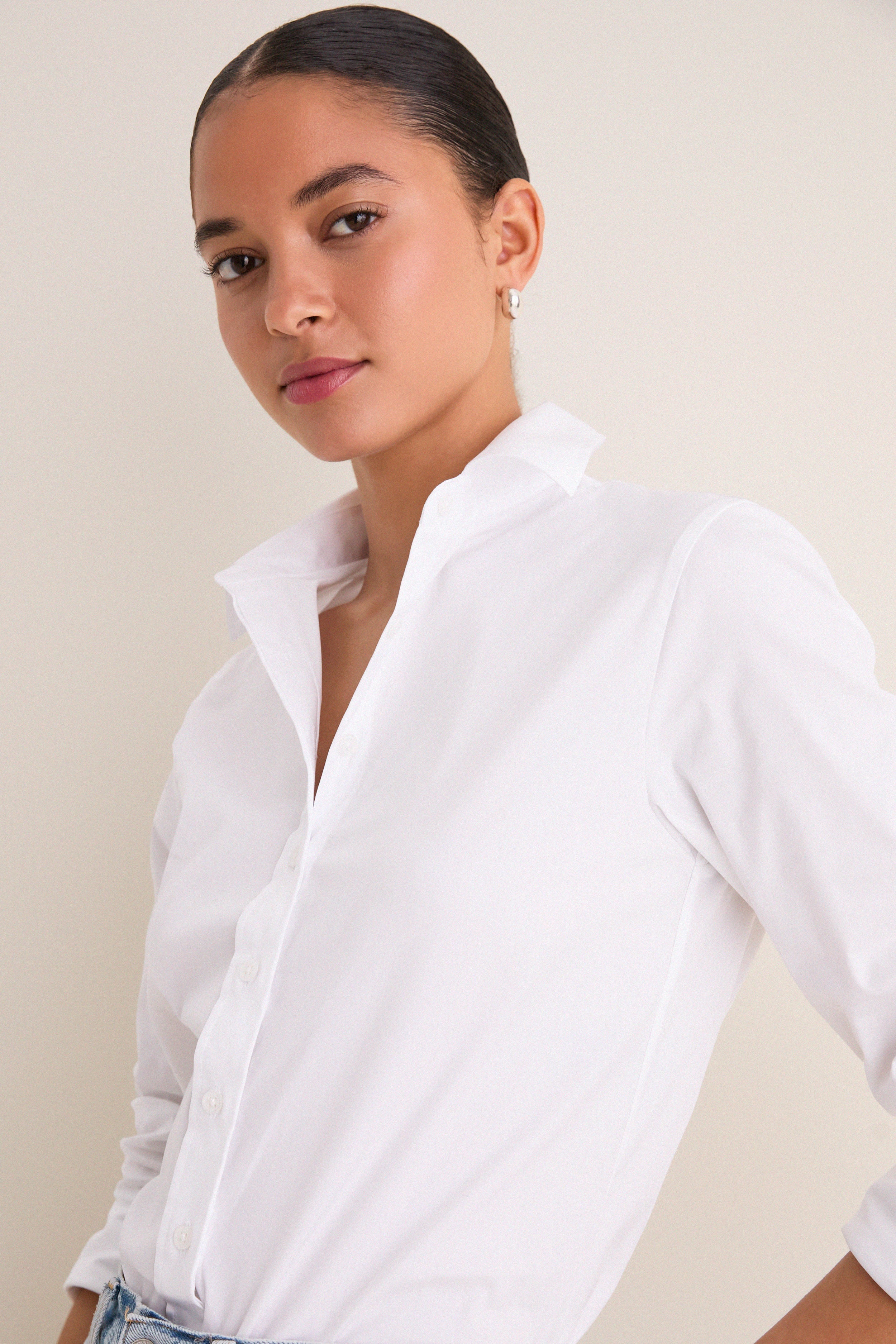 White Long Sleeve Essentials Shirt