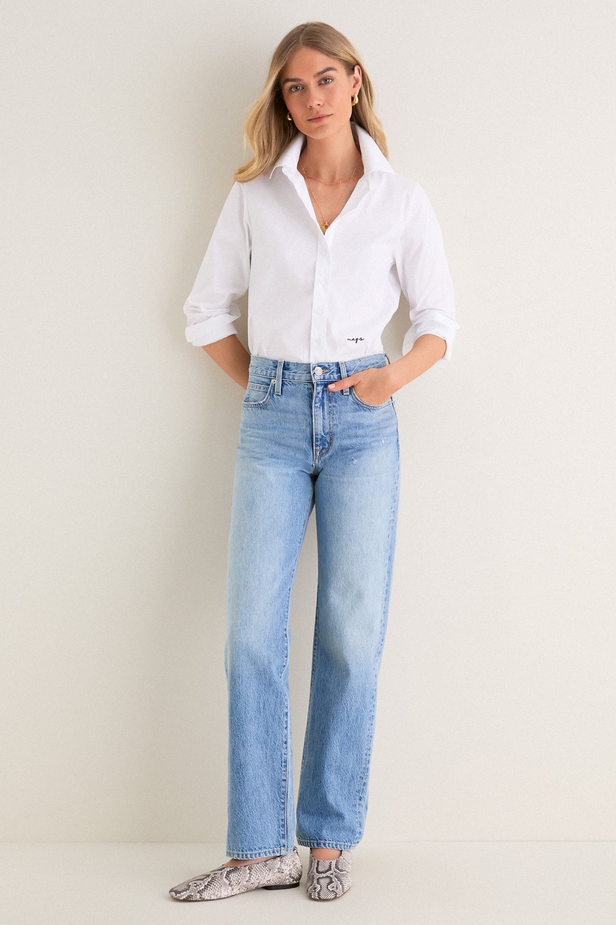 White Long Sleeve Essentials Shirt