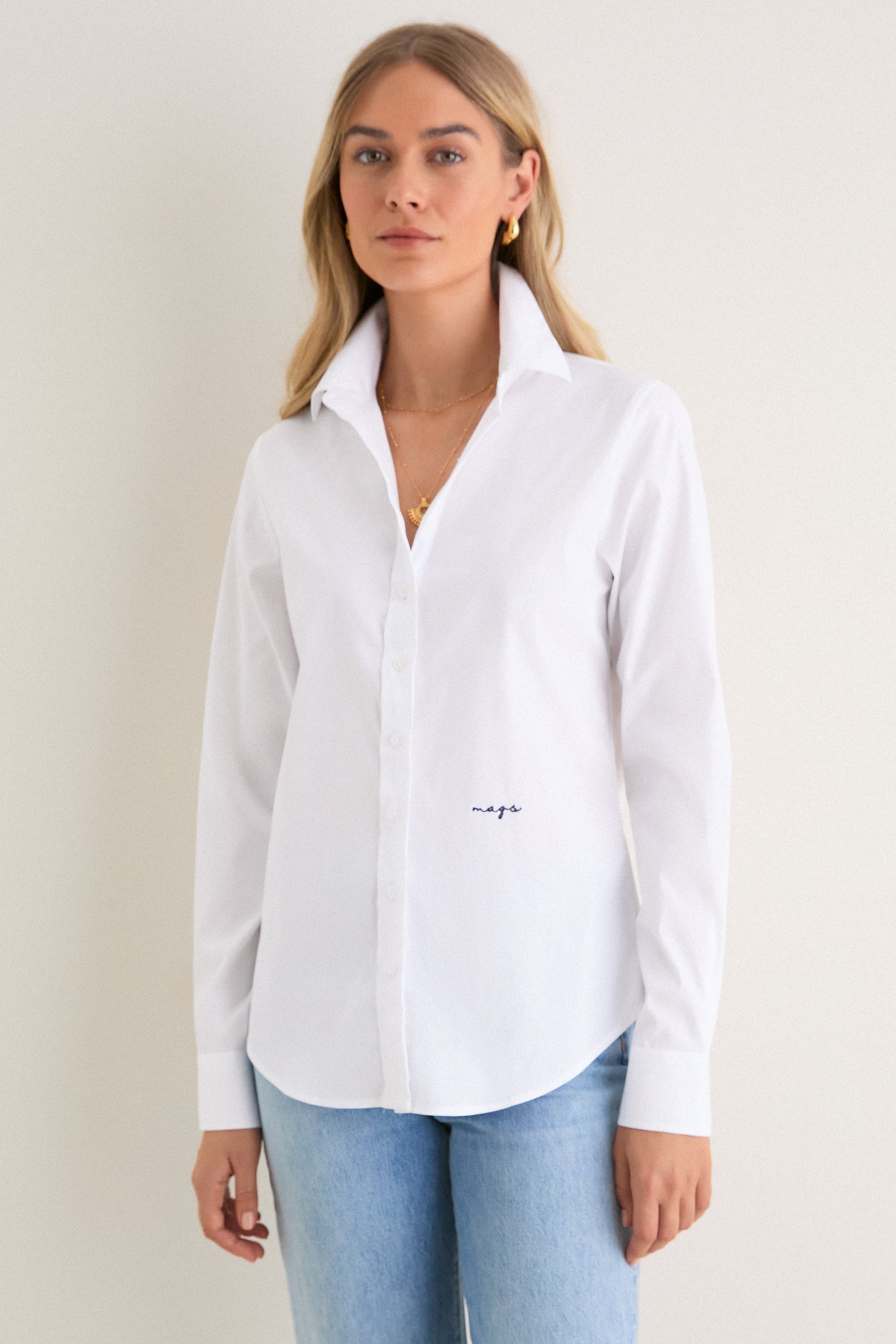 White Long Sleeve Essentials Shirt
