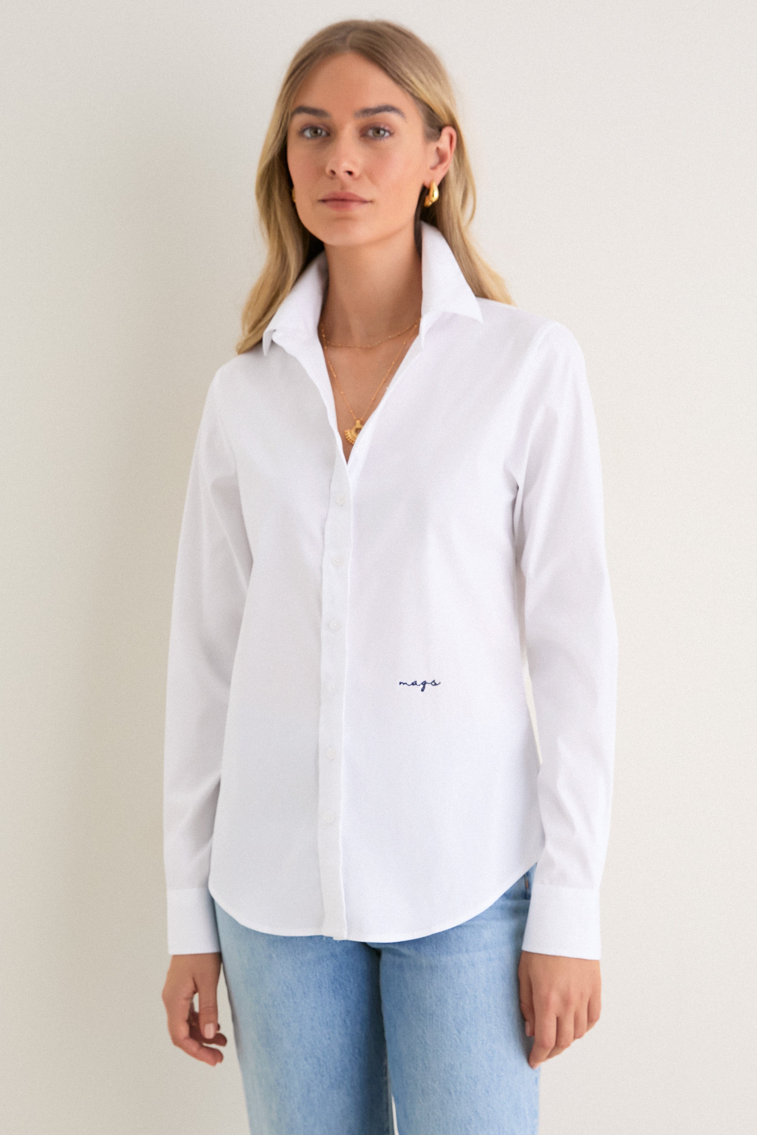 White Long Sleeve Essentials Shirt