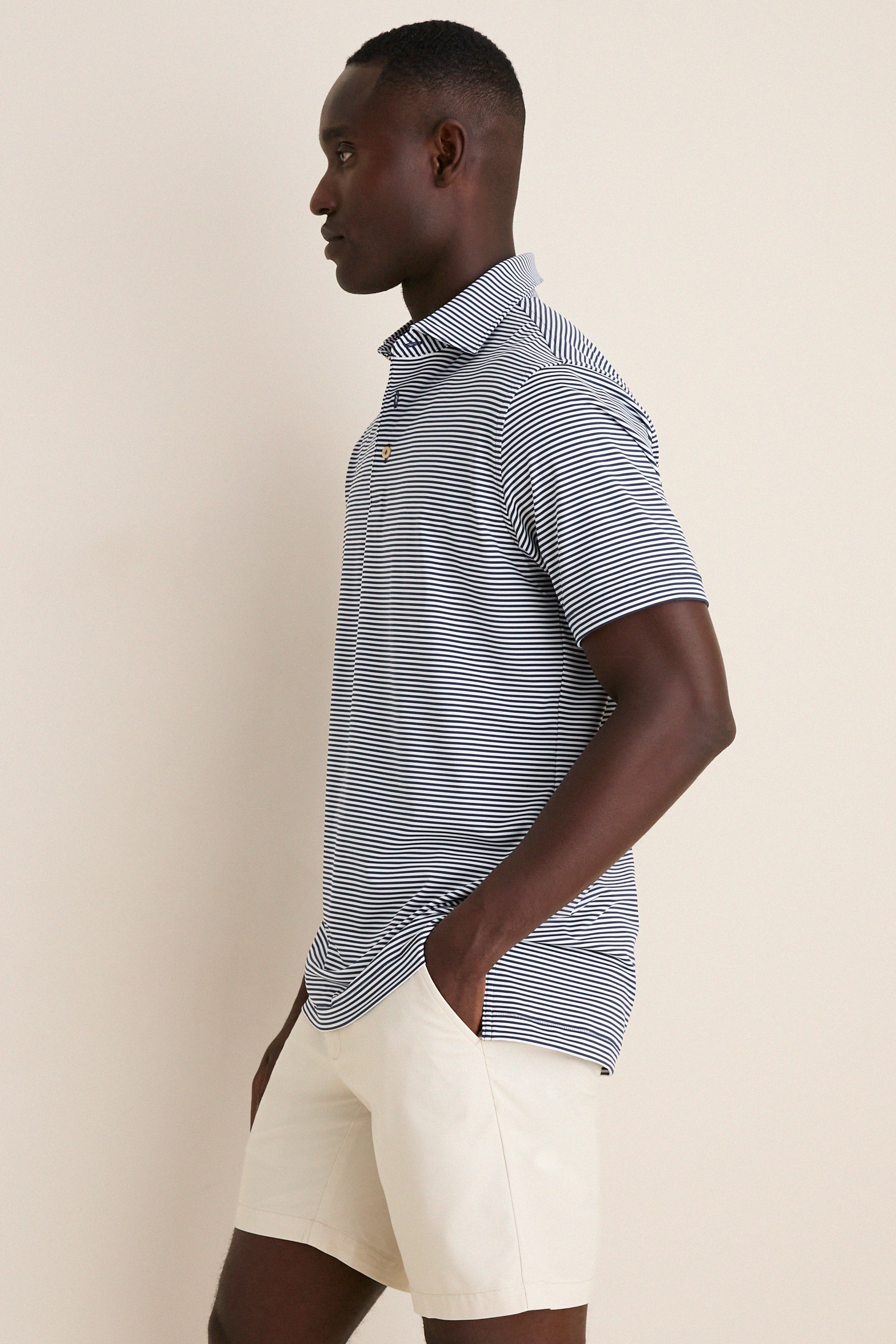Navy Hales Performance Jersey Polo