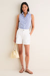 Blue and White Stripe Sleeveless Shirt