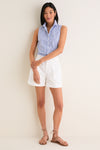 Blue and White Stripe Sleeveless Shirt