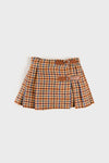 Tweed Buckled Kilt in Brown and Blue