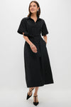 Black Windowpane Seersucker Zacara Dress