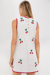 Bright White Cherry Crochet Wynn Mini Dress