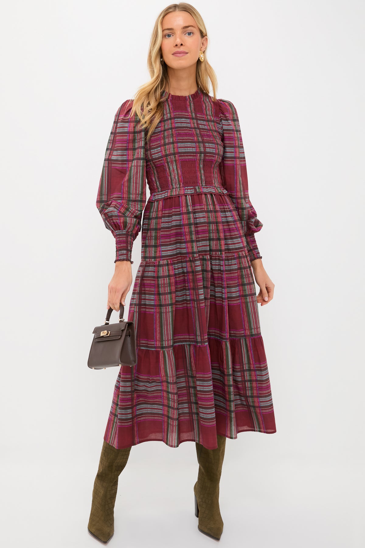 red plaid maxi dress Red Plaid Maxi Dress