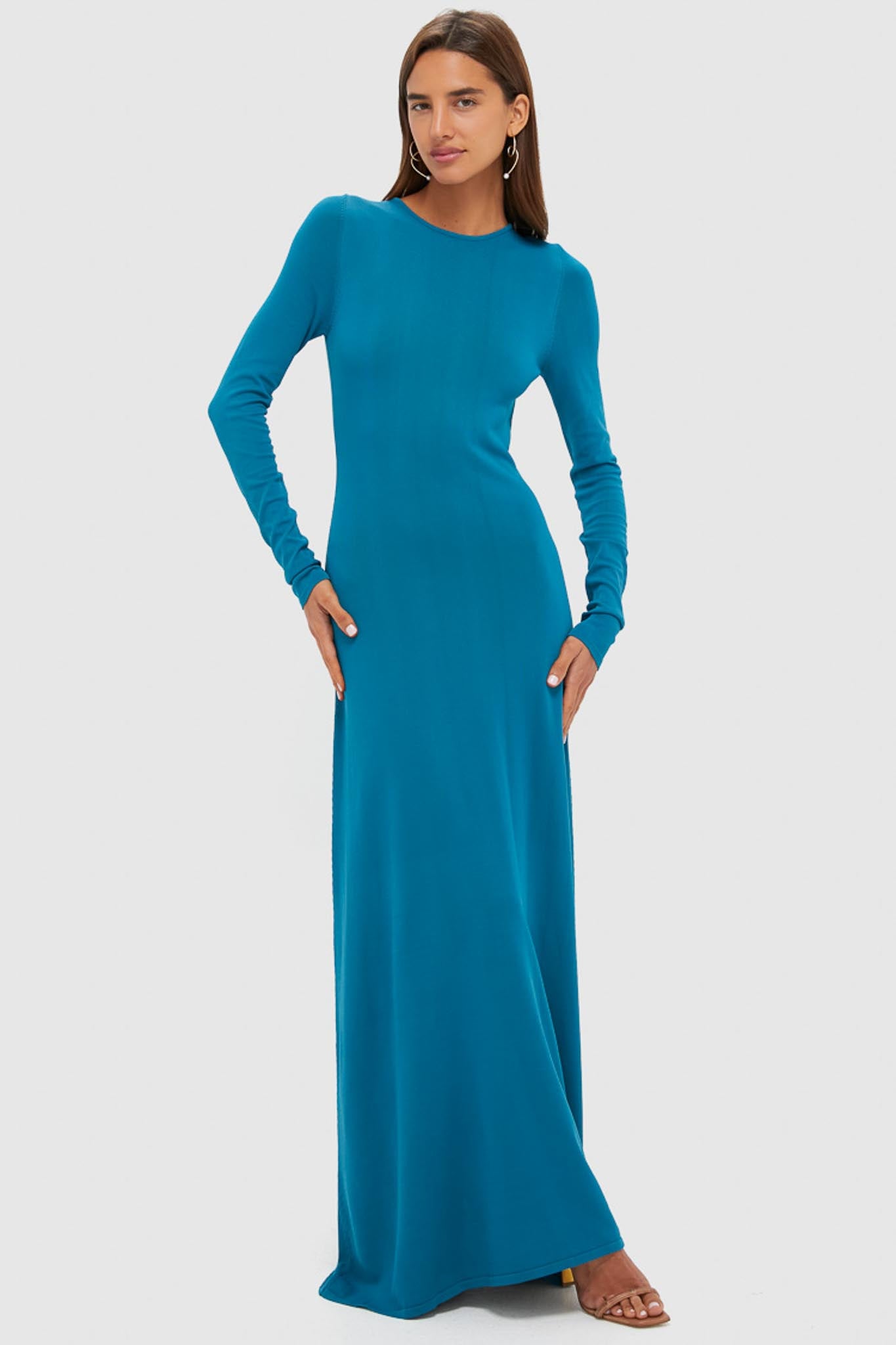 Nocturnal Blue Dora Long Sleeve Maxi Dress