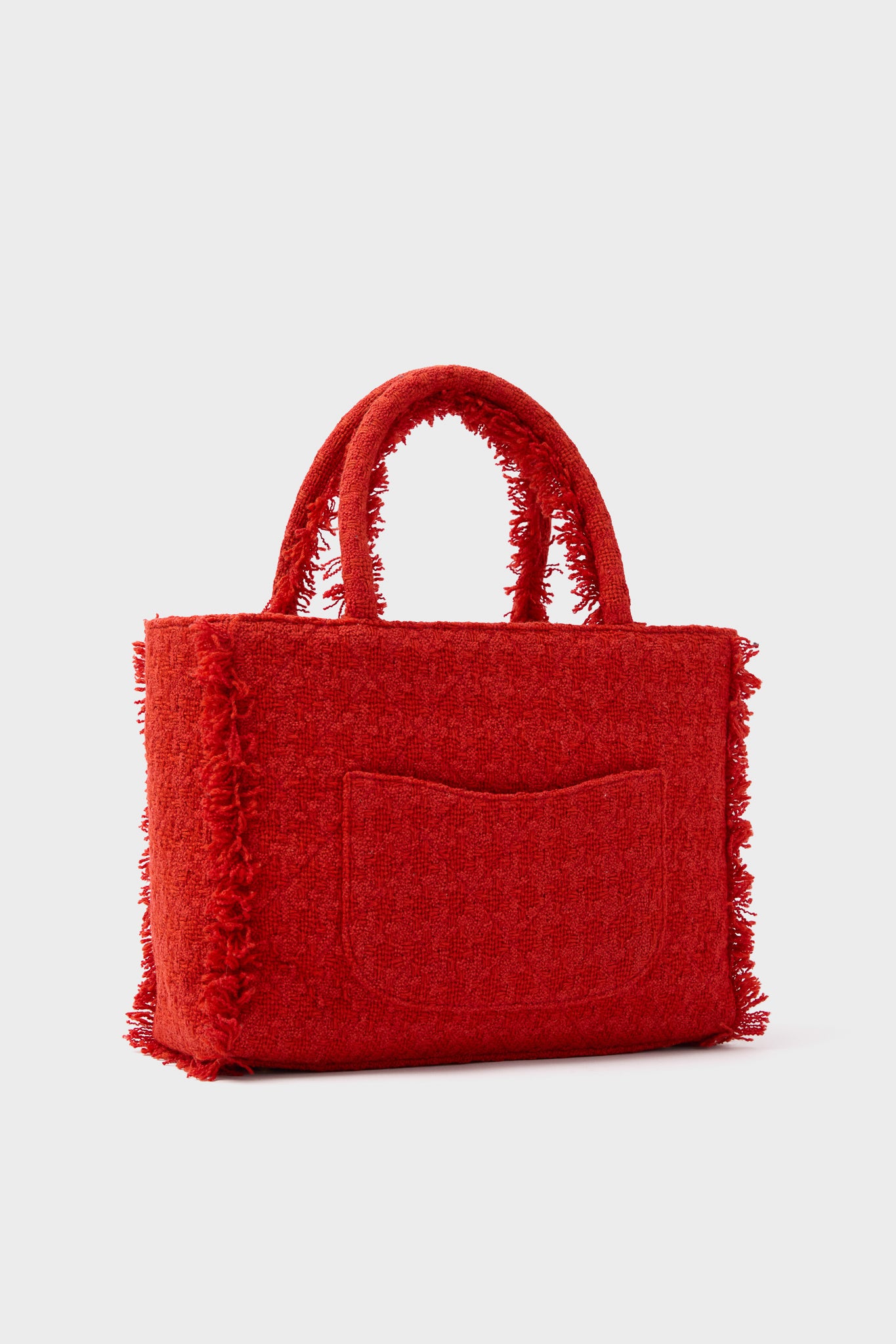 CHANEL Red Zipped Shopper Tote