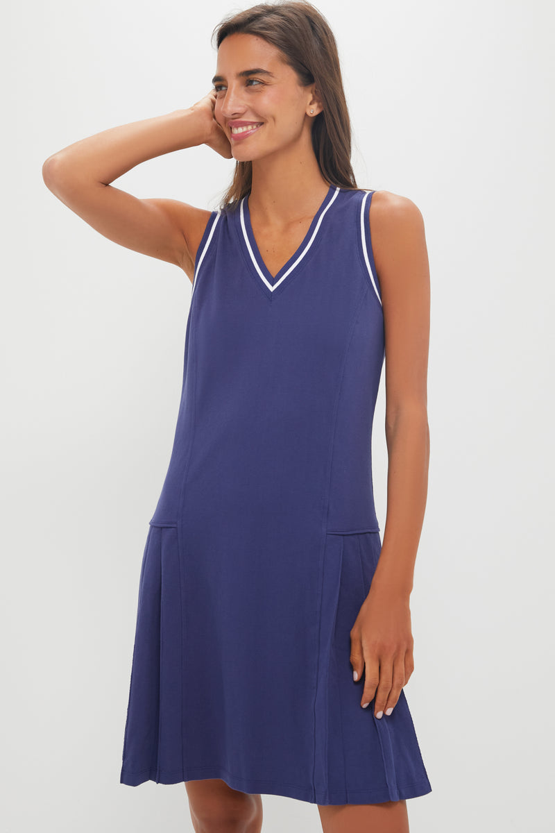 Navy Pique Kember Walking Dress