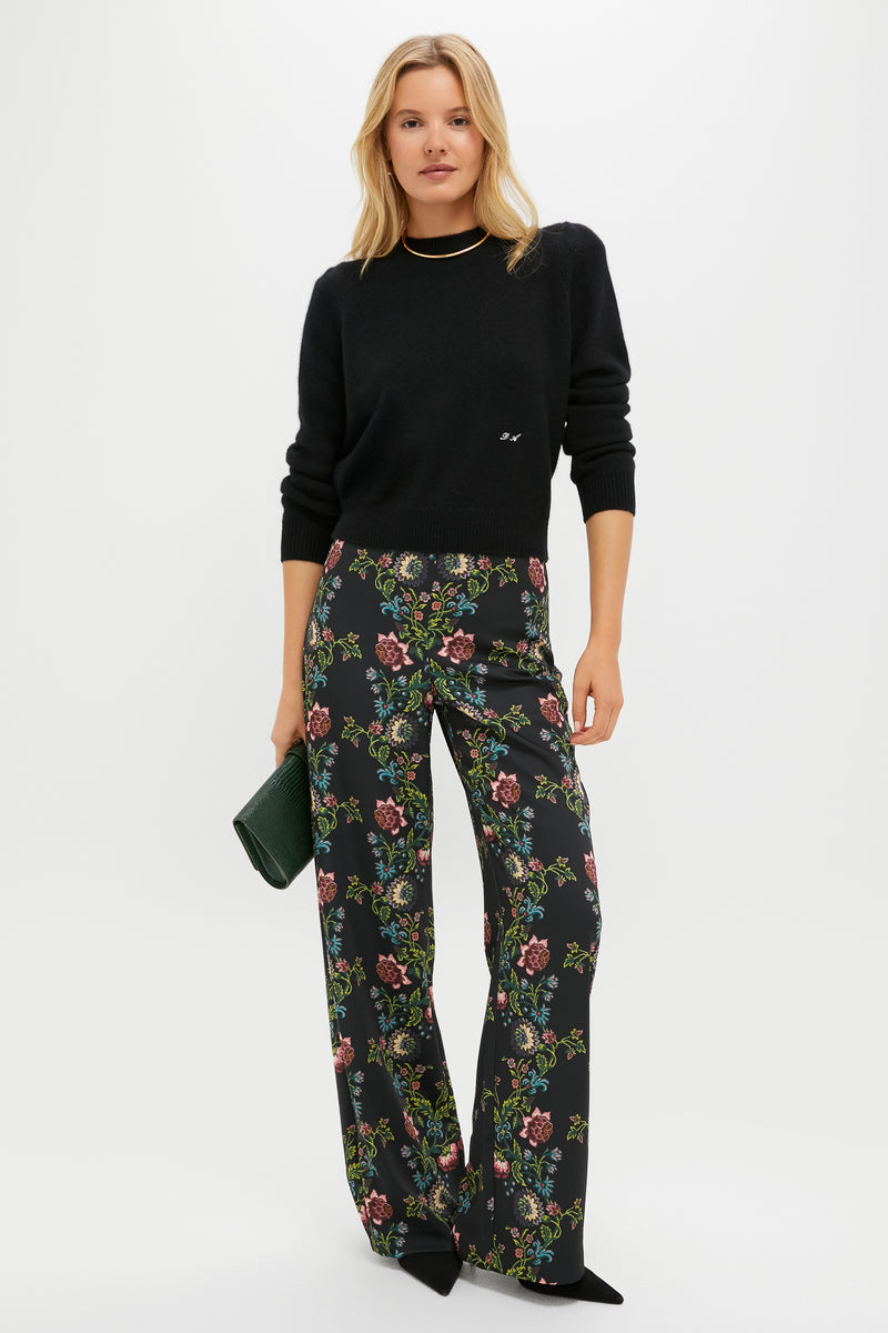 Chocolate Cashmere Puff Sleeve Macy Crewneck Sweater